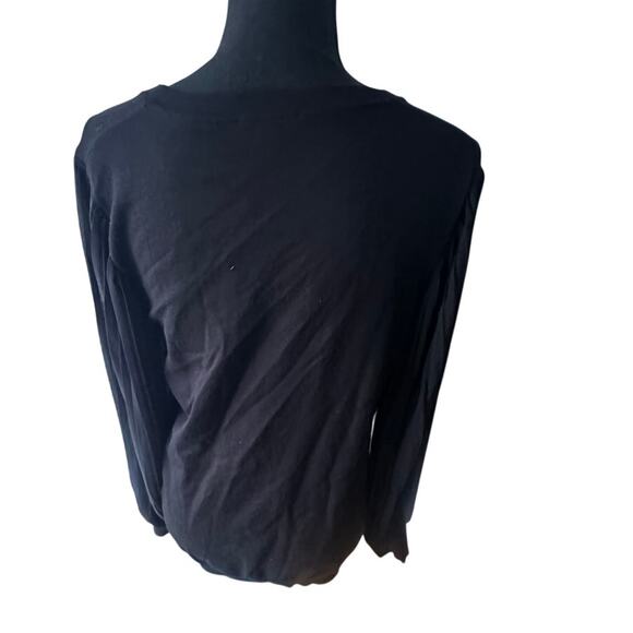 Adrianna Papell Black Long Sleeve Top Pleated Cuff Size M - Picture 5 of 7